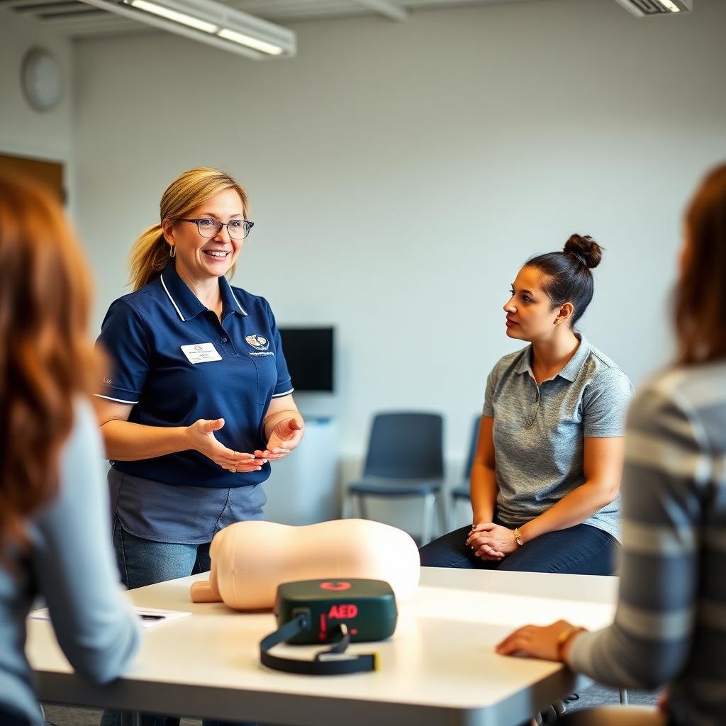 Instructor leading hands-on healthcare training